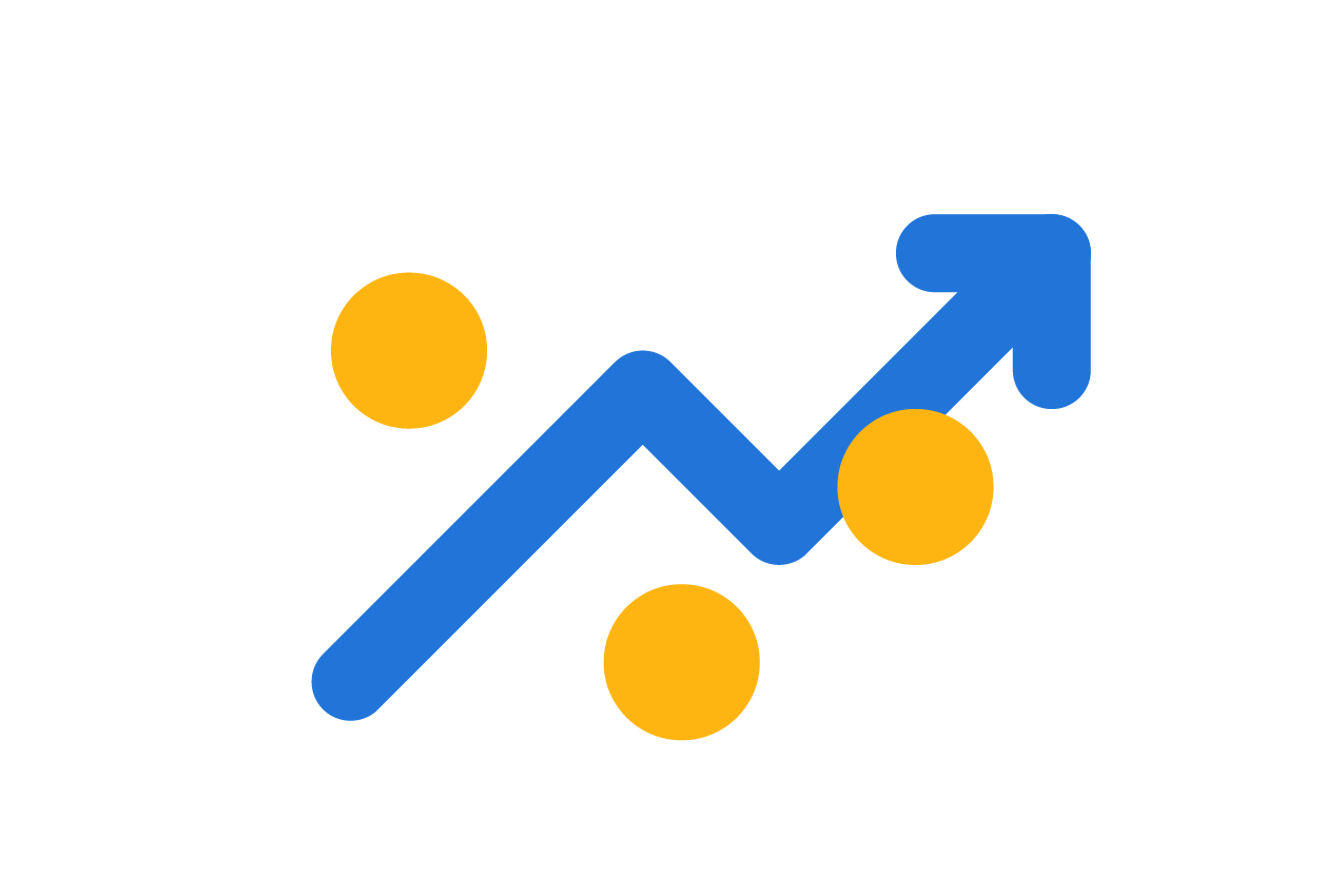 illustration of arrows and dots